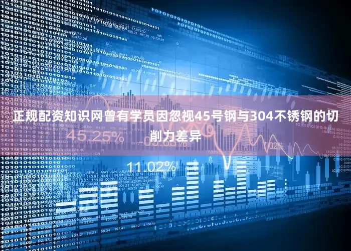 正规配资知识网曾有学员因忽视45号钢与304不锈钢的切削力差异