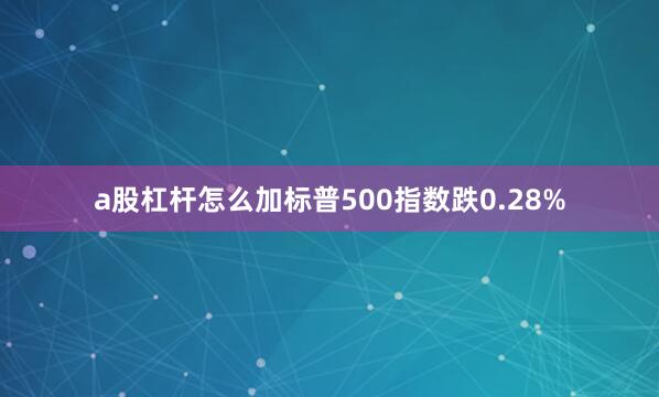 a股杠杆怎么加标普500指数跌0.28%